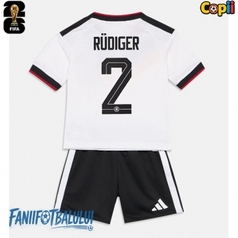 Germania Antonio Rudiger #2 Echipament de Fotbal Replică Mondial 2026 Copii Acasa (+ Șorturi)